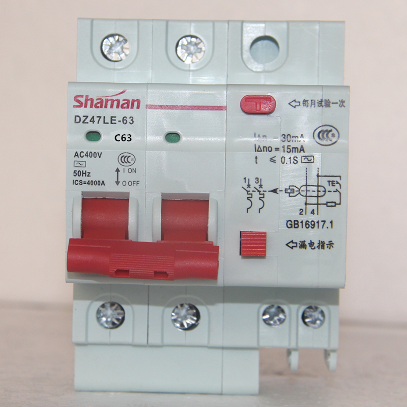 人民电气 漏电断路器 DZ47LE-63 2P C63A32A16A10A 漏电保护