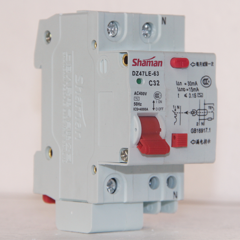 人民电气 shaman DZ47LE-63 1P+N C16A32A63A漏电保护断路器