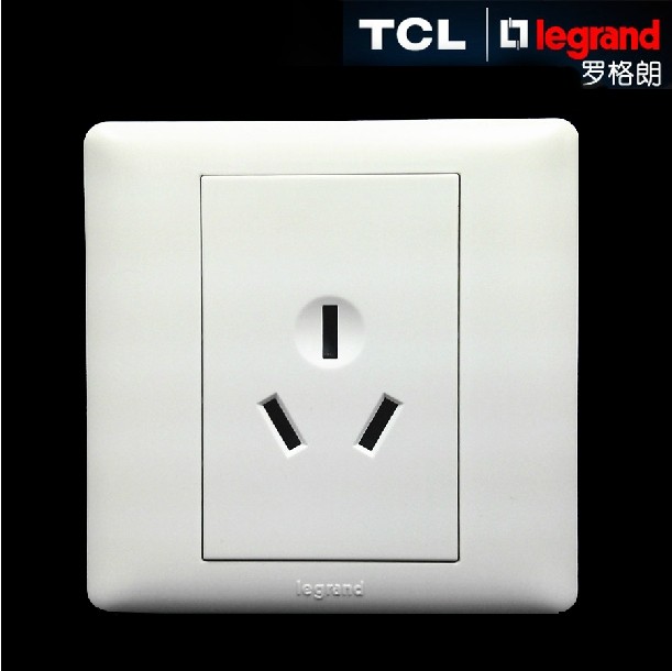TCL罗格朗开关插座 美点雅白系列16A三扁插座 大功率插座