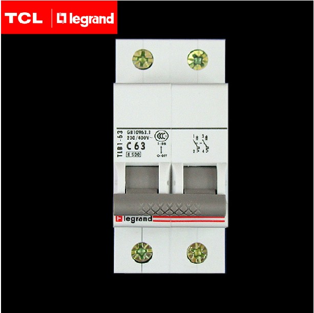 TCL罗格朗空气开关罗格朗断路器2P63A小型微断TLB1-63C63/2