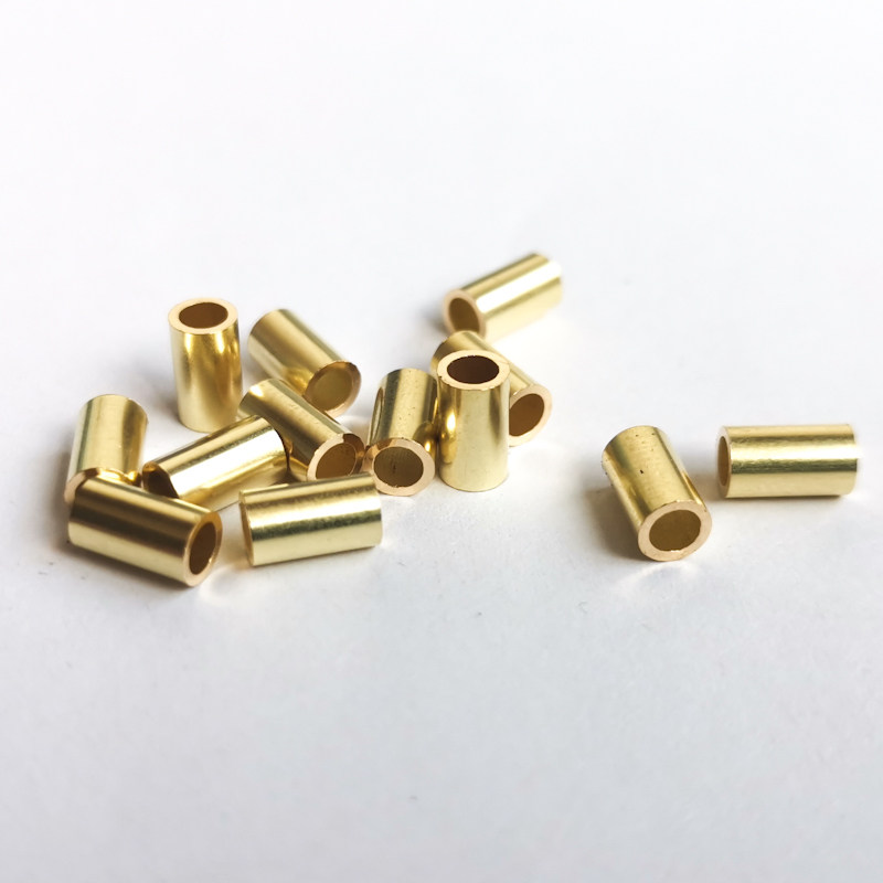 H65黄铜本色空心柱压线管3.5*0.5*6铜套铜环